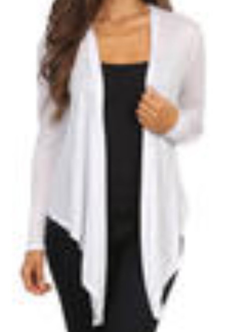 Asymmetric, open front, knit cardigan: CAMEL/Tan